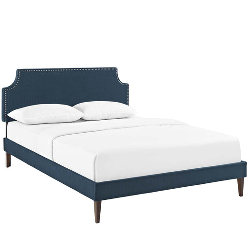 Corene King Fabric Platform Bed with Squared Tapered Legs image