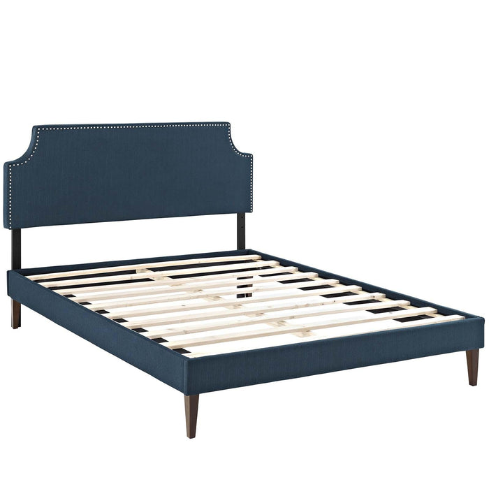 Corene Full Fabric Platform Bed with Squared Tapered Legs