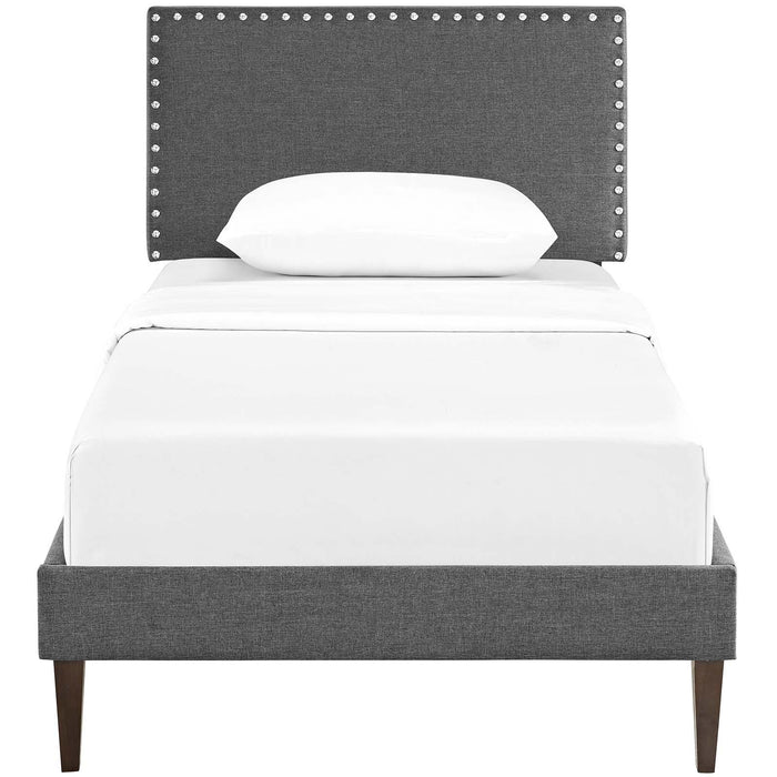 Macie Twin Fabric Platform Bed with Squared Tapered Legs