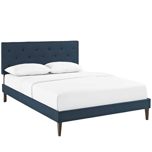 Tarah King Fabric Platform Bed with Squared Tapered Legs image