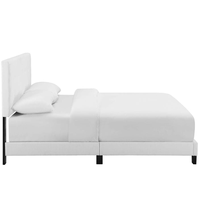 Melanie Queen Tufted Button Upholstered Fabric Platform Bed