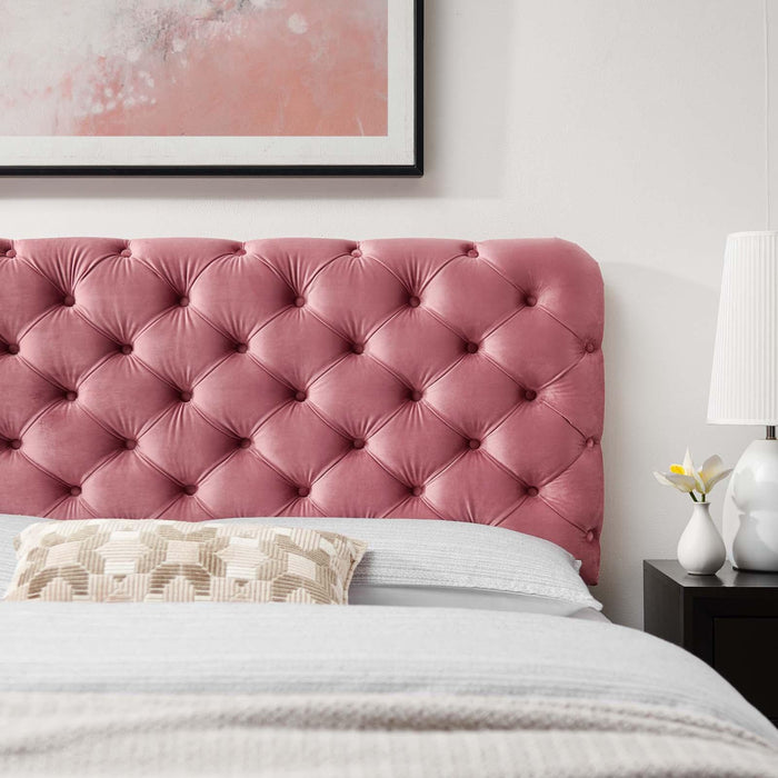 Lizzy Tufted King/California King Performance Velvet Headboard