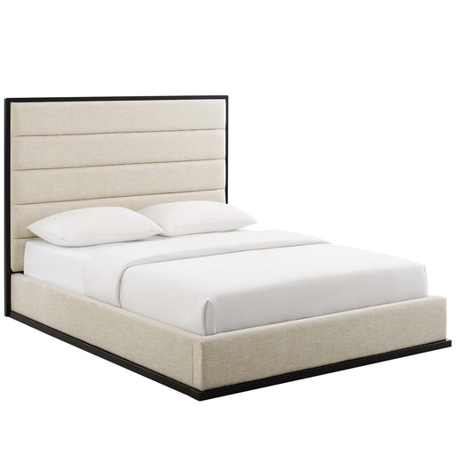 Ashland Queen Upholstered Linen Fabric Platform Bed image