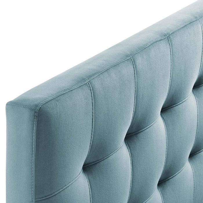 Lily Biscuit Tufted Full Performance Velvet Headboard