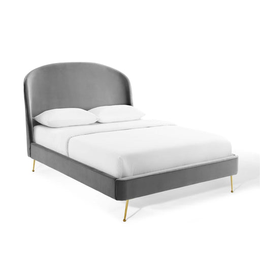 Mira Upholstered Performance Velvet Queen Platform Bed image