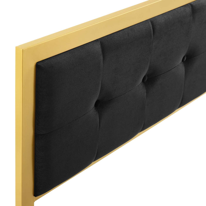 Teagan Tufted Queen Performance Velvet Headboard