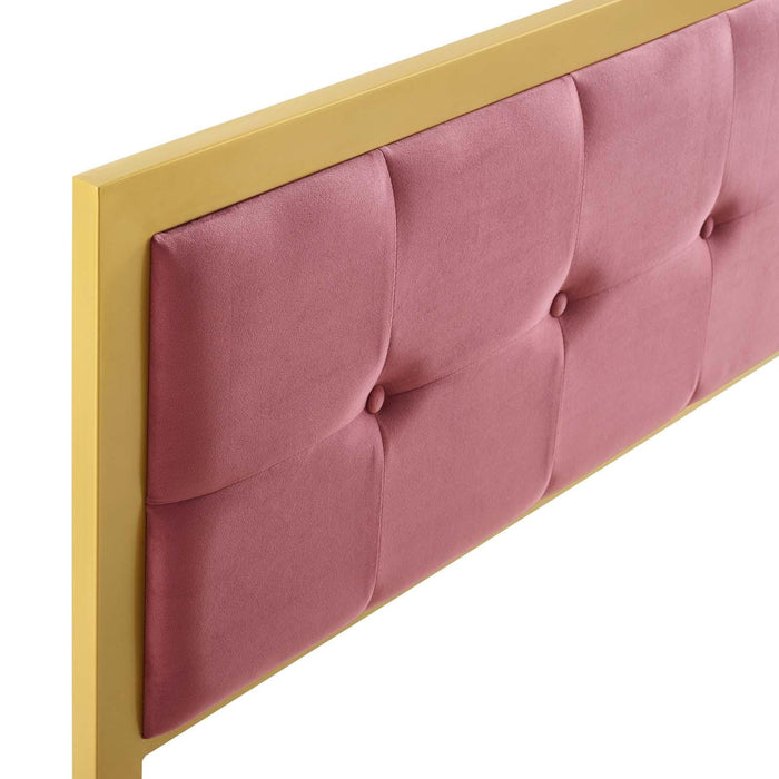 Teagan Tufted Queen Performance Velvet Headboard