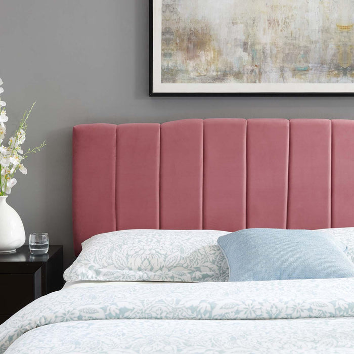 Camilla Channel Tufted Twin Performance Velvet Headboard