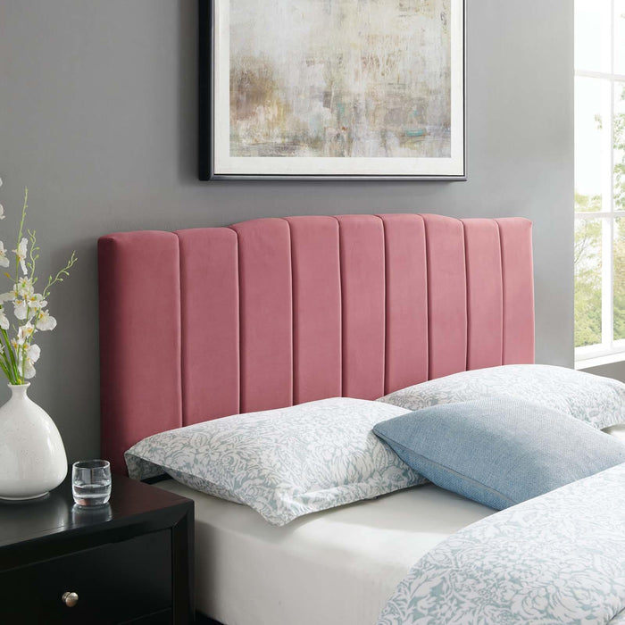 Camilla Channel Tufted Twin Performance Velvet Headboard