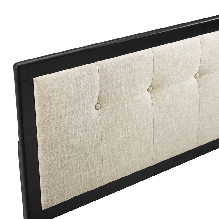 Draper Tufted Queen Fabric and Wood Headboard