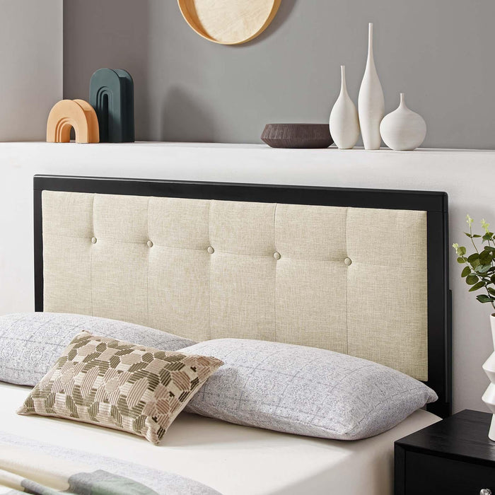 Draper Tufted Queen Fabric and Wood Headboard