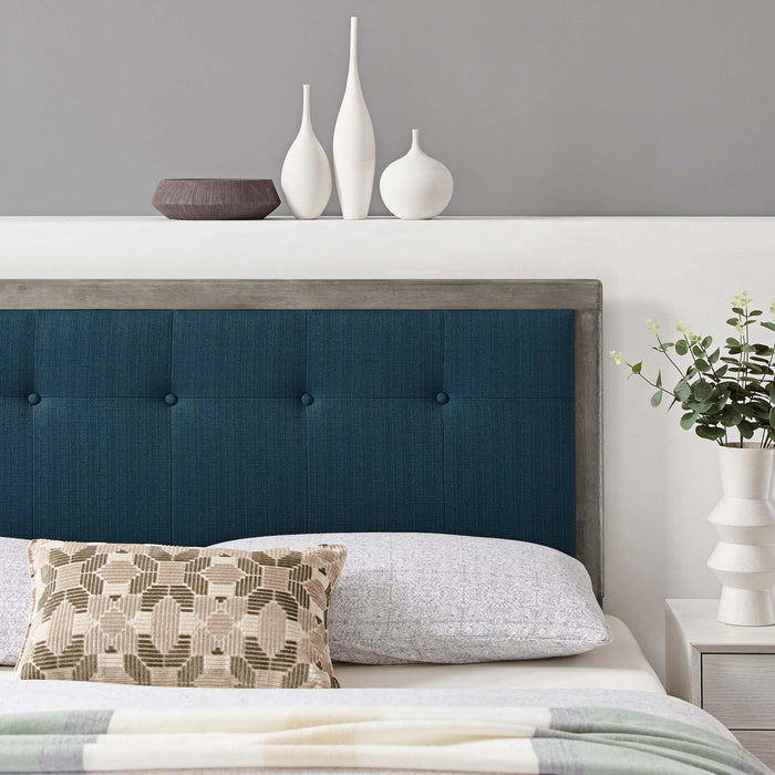 Draper Tufted King Fabric and Wood Headboard