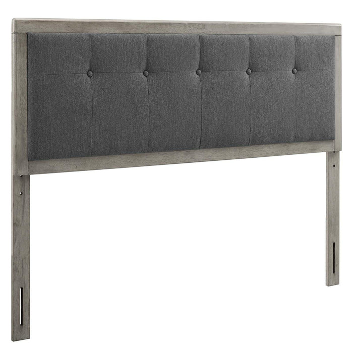 Draper Tufted King Fabric and Wood Headboard