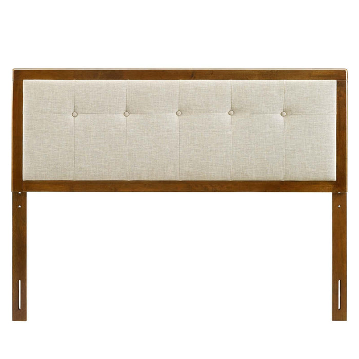 Draper Tufted Queen Fabric and Wood Headboard