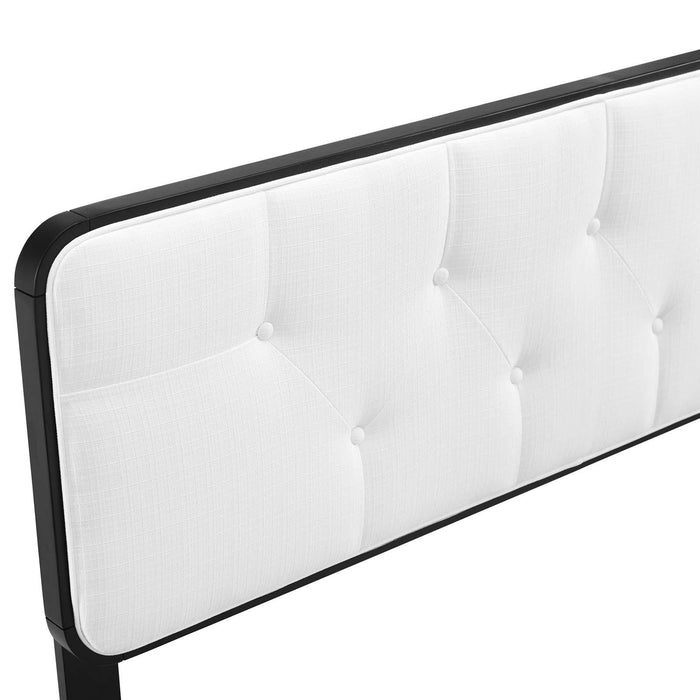 Collins Tufted King Fabric and Wood Headboard