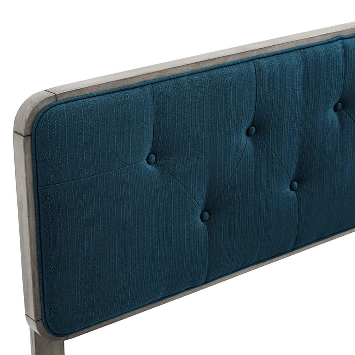 Collins Tufted King Fabric and Wood Headboard