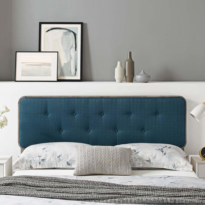 Collins Tufted King Fabric and Wood Headboard