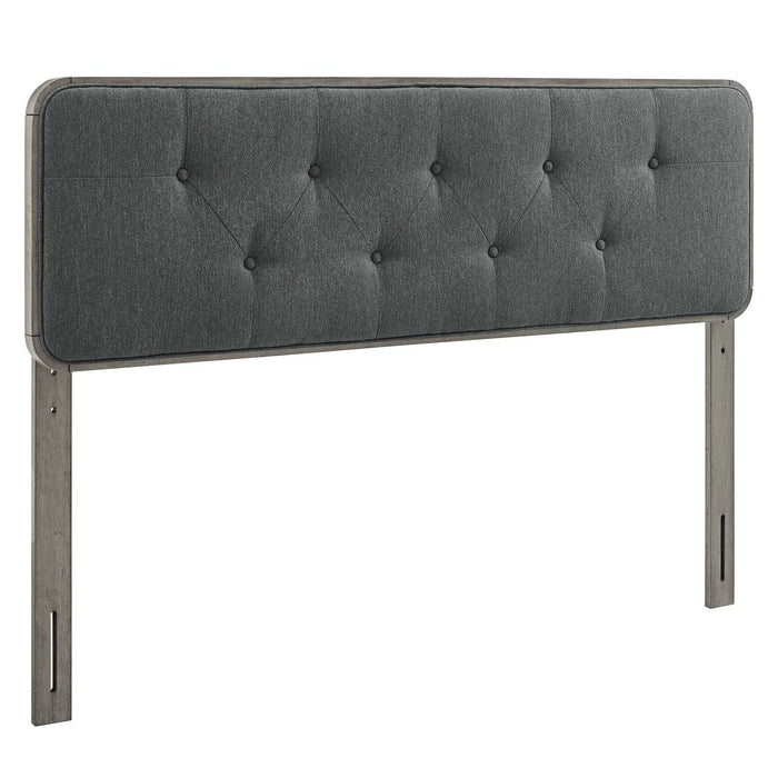 Collins Tufted King Fabric and Wood Headboard