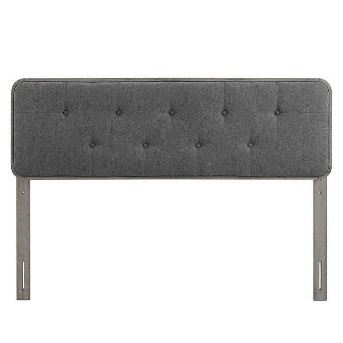 Collins Tufted Twin Fabric and Wood Headboard