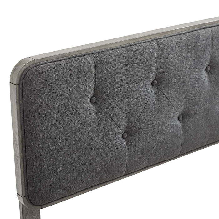 Collins Tufted Twin Fabric and Wood Headboard