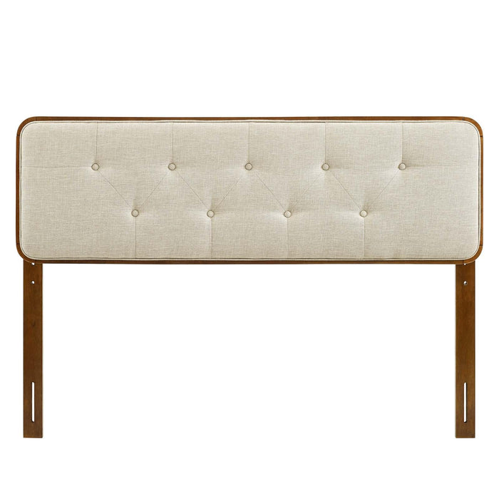 Collins Tufted Twin Fabric and Wood Headboard