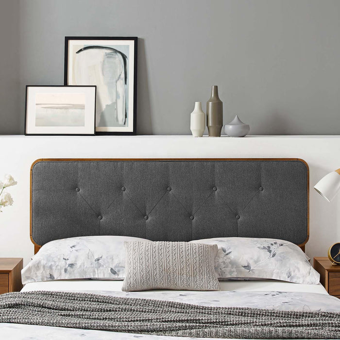 Collins Tufted Queen Fabric and Wood Headboard