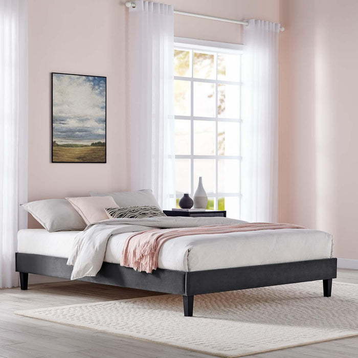 Reign Full Performance Velvet Platform Bed Frame