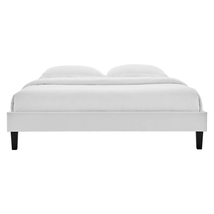 Reign Queen Performance Velvet Platform Bed Frame