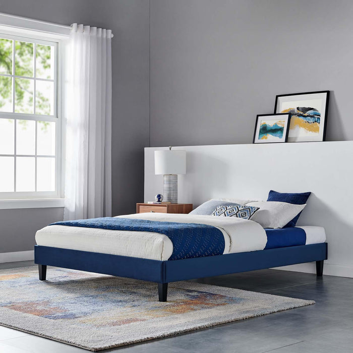 Reign Full Performance Velvet Platform Bed Frame