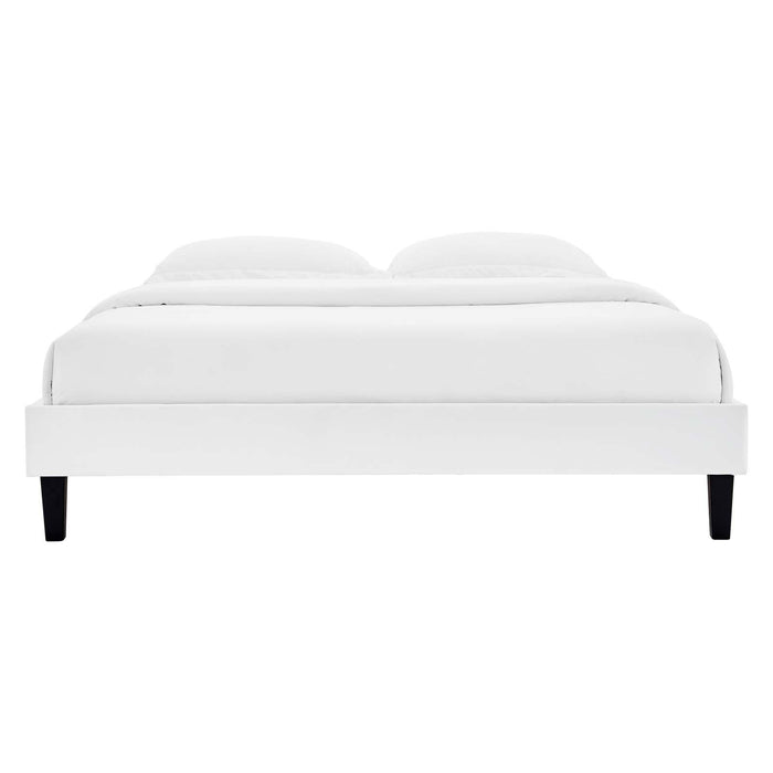 Reign Queen Performance Velvet Platform Bed Frame