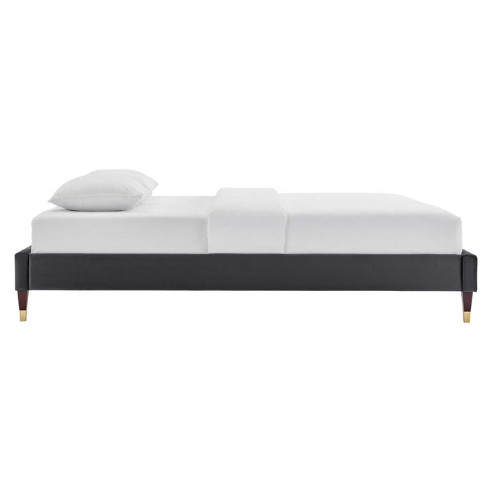 Harlow Twin Performance Velvet Platform Bed Frame