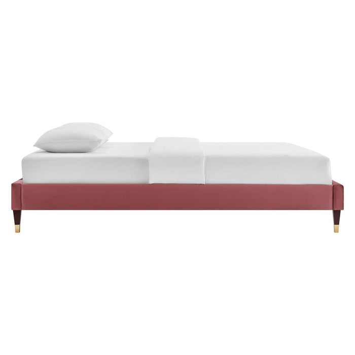 Harlow Twin Performance Velvet Platform Bed Frame