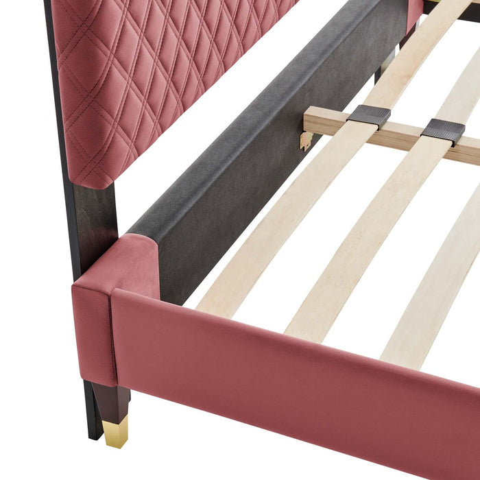 Harlow King Performance Velvet Platform Bed Frame