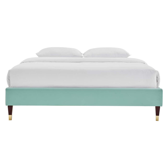 Harlow King Performance Velvet Platform Bed Frame