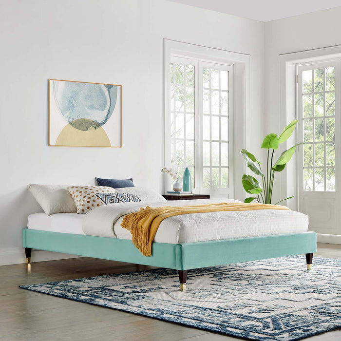 Harlow King Performance Velvet Platform Bed Frame