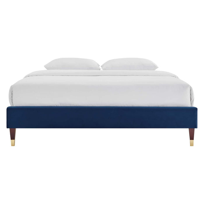 Harlow Full Performance Velvet Platform Bed Frame