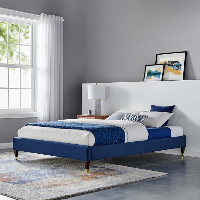 Harlow Full Performance Velvet Platform Bed Frame