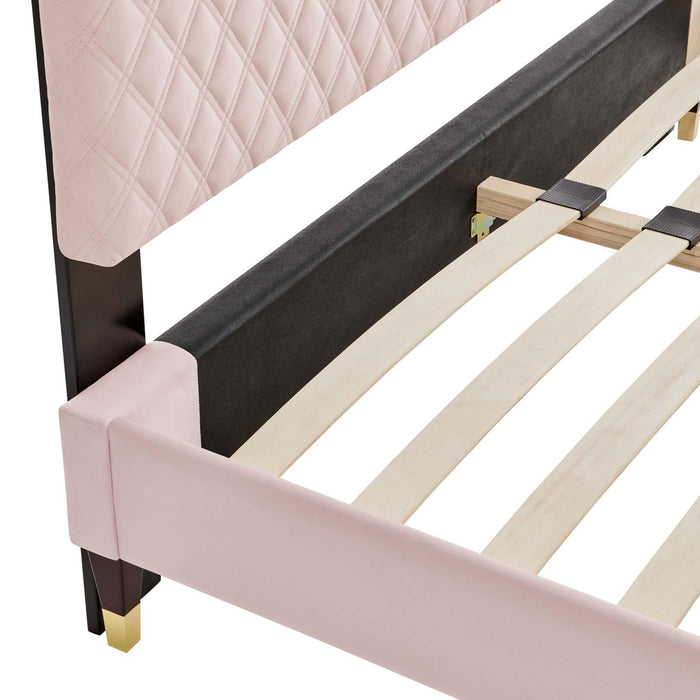 Harlow King Performance Velvet Platform Bed Frame