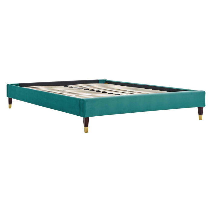 Harlow Twin Performance Velvet Platform Bed Frame