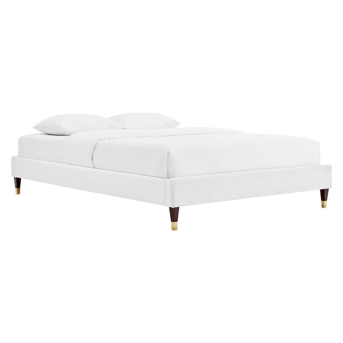 Harlow Queen Performance Velvet Platform Bed Frame