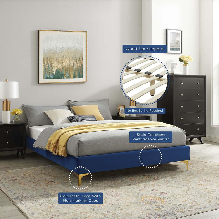 Sutton King Performance Velvet Bed Frame