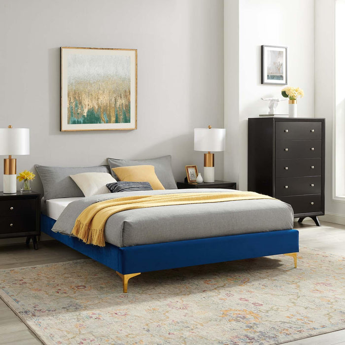 Sutton Queen Performance Velvet Bed Frame