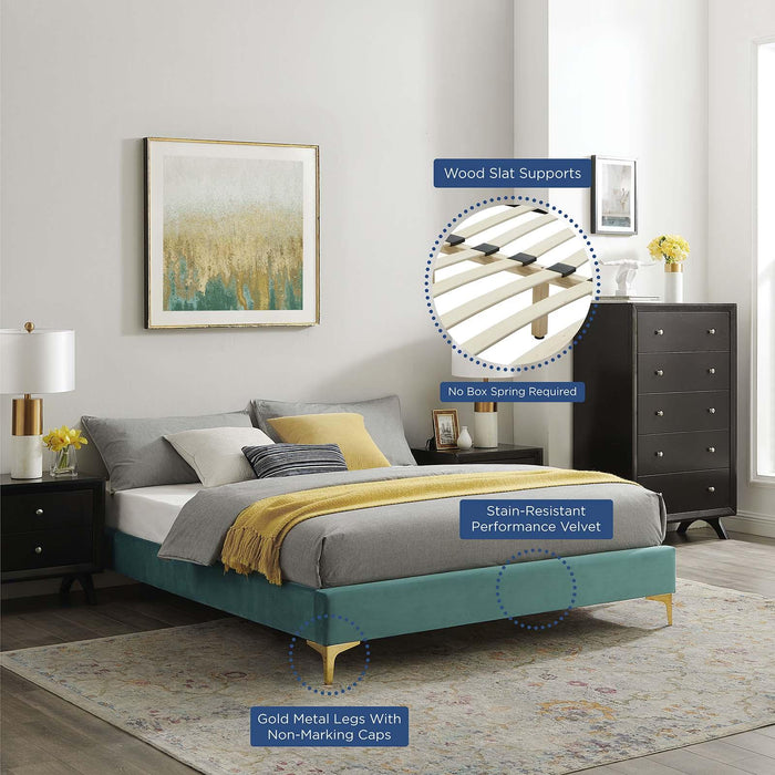 Sutton Full Performance Velvet Bed Frame