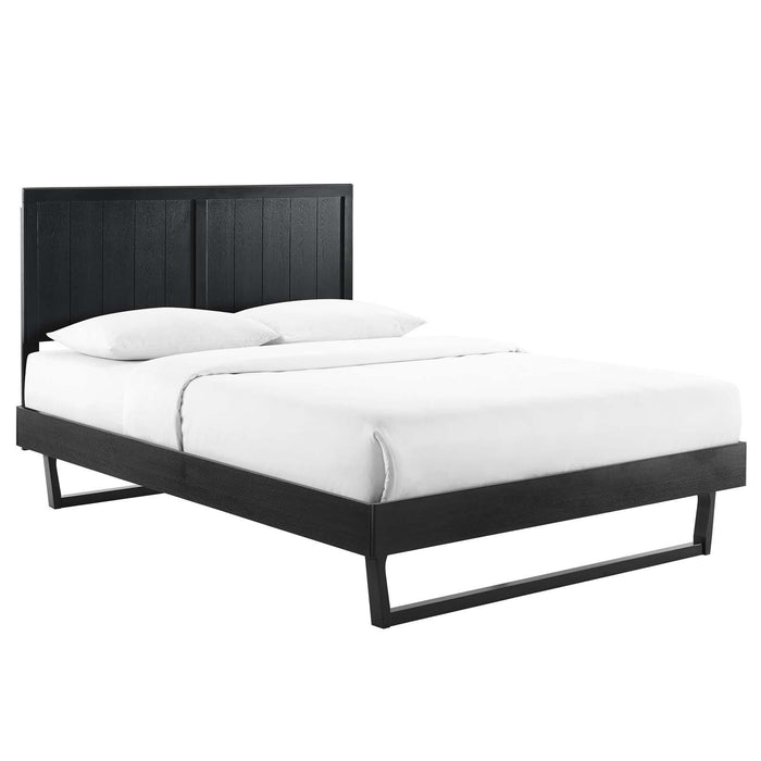 Alana King Wood Platform Bed With Angular Frame image