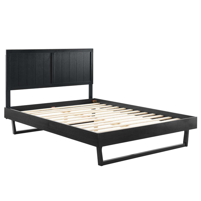 Alana Twin Wood Platform Bed With Angular Frame