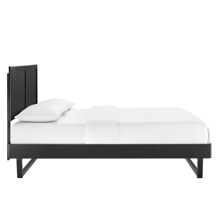 Alana King Wood Platform Bed With Angular Frame