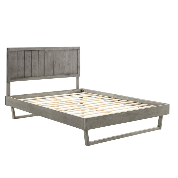 Alana King Wood Platform Bed With Angular Frame