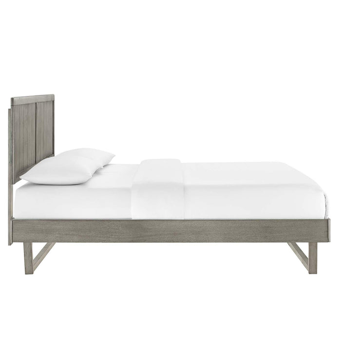 Alana Twin Wood Platform Bed With Angular Frame