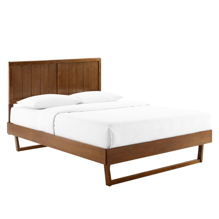 Alana King Wood Platform Bed With Angular Frame