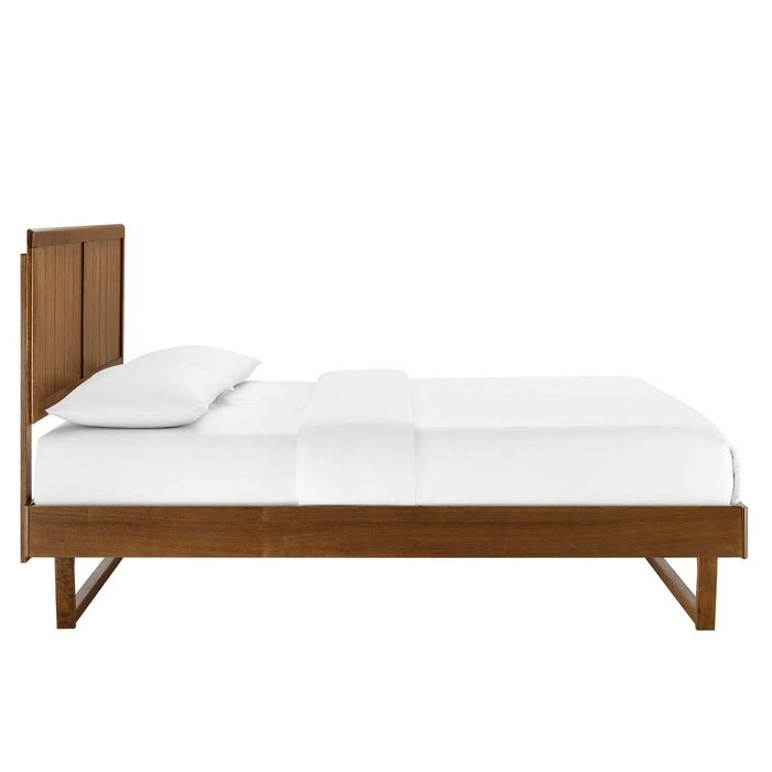 Alana King Wood Platform Bed With Angular Frame